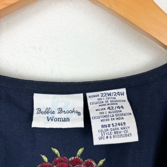 Vintage 90s Bobbie Brooks Fall Pumpkin Embroidered Vest Sz 22W/24W - Picture 4 of 5